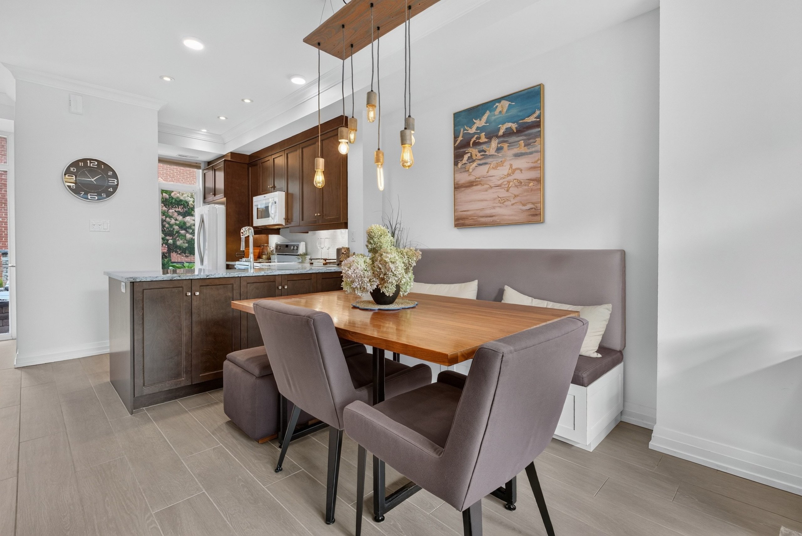 Dining area open to the kitchen